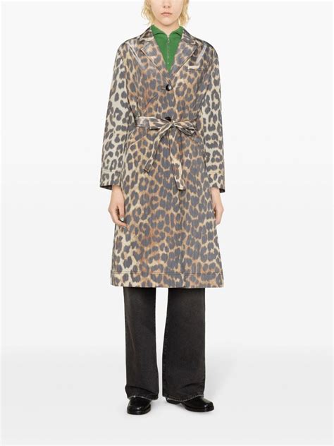 Leopard Belt Coat .